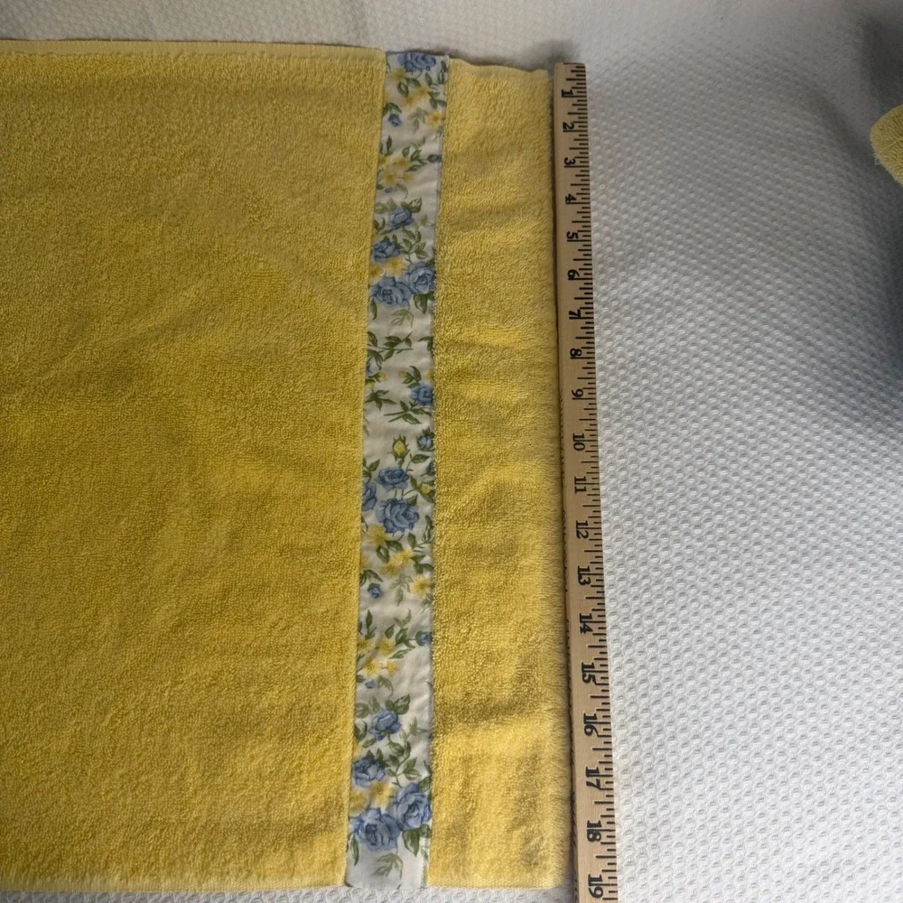 Vintage Ralph Lauren & St Marys Hand Towel Set 6pc Daffodil Yellow Floral USA